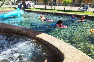 In-ground swimming pool at Bell Tower Motor Inn